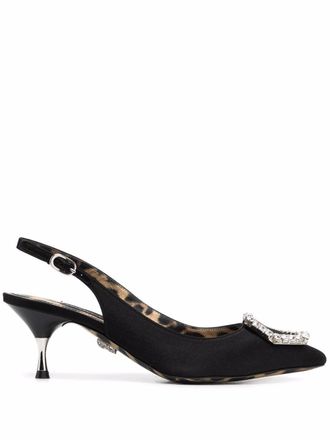 Philipp Plein Crystal Hexagon pointed pumps - women - Silk - 35 - Black