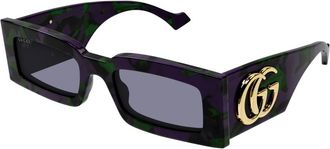 Gucci Rechthoekige zonnebril - Dames - Zonnebrillen - Bruin - 53 MM - Accessoires