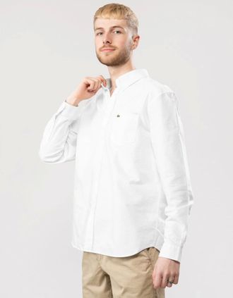 Lacoste Mens Lacoste Mens Casual Long Sleeve Woven Shirt - White 001 - Size: 38/Regular