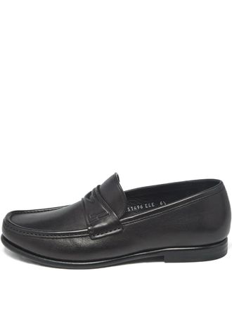 Ferragamo round-toe slip-on leather loafers - Black