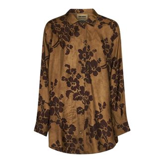 Uma Wang Camisa estampada con botones - Blouses & Shirts - Mujer - Marr&oacute;n - S