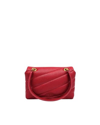 Pinko Womens Shoulder Bag Love Puff Baby Small Rio Red Leather Red-Antique Gold Red/antique