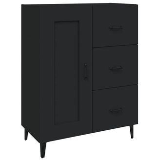 vidaXL Aparador De Madera Contrachapada Negro 69,5x34x90 Cm Vidaxl