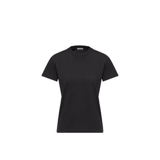 Moncler Moncler Embroidered Logo Cotton T-shirt, Women, Black, Size: Xl