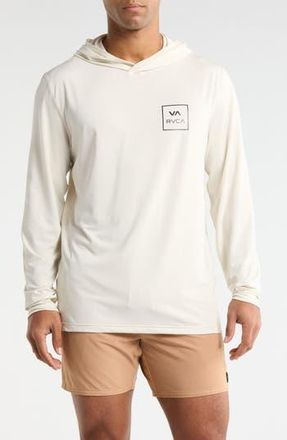 Rvca UPF 50+ Hooded Rashguard in Silver Bleach at Nordstrom Rack, Size Small