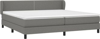 vidaXL Vidaxl - Cama Box Spring Con Colch&oacute;n Tela Gris Oscuro 200x200 Cm