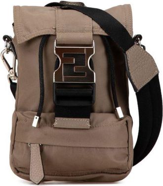 Fendi Zaino Mini Fendiness Nylon Convertible 2010-2023 - Marrone