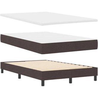 vidaXL Cama Tipo Box Spring Con Colch&oacute;n Marr&oacute;n Oscuro 120 X 200 Cm Vidaxl