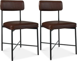 Best Choice Products Faux Leather Dining Chair Set of 2, Standard Height w/ Metal Frame
