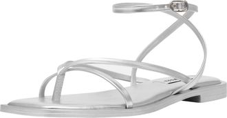 Steve Madden Agree-R Flat Sandal Silver AGRE02S1-751 Womens