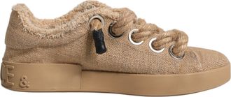 Dolce & Gabbana Bruine Jute Stoffen Lage Sneakers voor Mannen