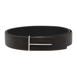 Tom Ford Belts, male, Brown, Size: 105 CM Reversible Grain Leather Slim T Belt