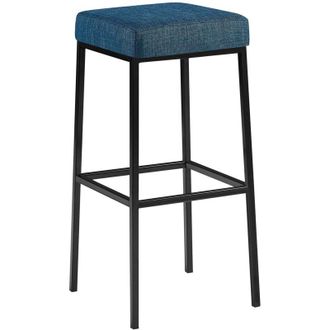 Clp Taburete De Bar Funda De Tela Montreal Azul Negro