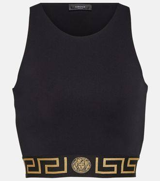 Versace Greca cutout sports bra