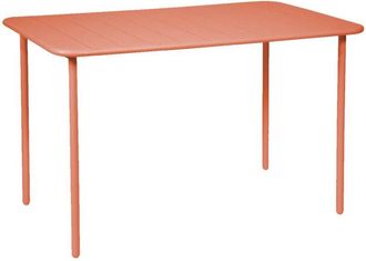 Sweeek Metal garden table for 4 people Tomette pink 120x70x72.5 cm - Amelia