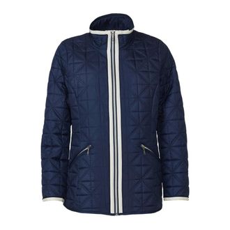 Danwear Quilted Navy Jacket with Modern Pattern - female - Danwear - Light Jackets - Blue - 6XL - Jackets