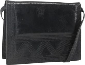 Saint Laurent Pre-owned Cross Body Bags, female, Black, Size: ONE SIZE Pre-owned Leather Crossbody Bag