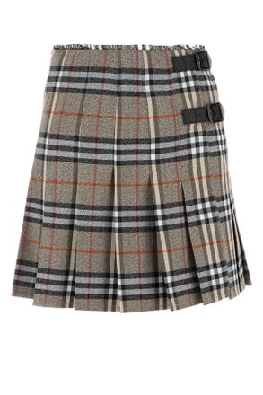 Burberry Embroidered Wool Skirt