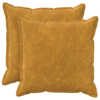 vidaXL Vidaxl Cuscino 2 Pz Houten Giallo 65 X 65 Cm Fleece In Microfibra
