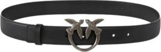 Pinko Love Birds Riem - Dames - Riemen - Zwart - L - Leer - Accessoires