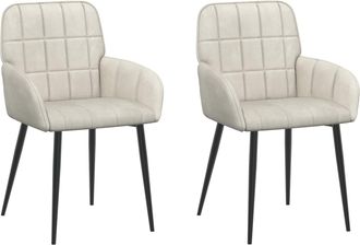 vidaXL Sillas De Comedor 2 Uds. Terciopelo Crema 57 X 50 X 85 Cm Vidaxl