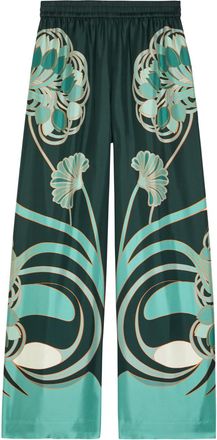 La DoubleJ LA Double J Printed Silk-twill Palazzo Trousers - Black - Xxl (UK18 / Xxl)