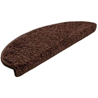 vidaXL Stair Mats 10 pcs 65x21x4 cm Brown Half Round Large vidaXL