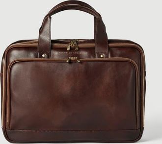 Brunello Cucinelli Calfskin briefcase with zipper in Burgundy at Nordstrom