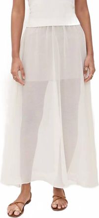 Enza Costa Crinkled Chiffon Skirt In Off White
