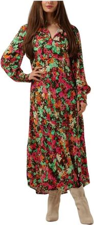 Y.A.S Yasming LS Midi Jurk - Dames - Casual kleedjes - Veelkleurig - S - Polyester - Kleedjes