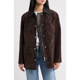 Avec Les Filles Suede Barn Coat in Wood at Nordstrom, Size Xx-Large