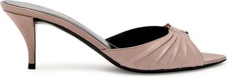 Saint Laurent Babylone 60 Pleated Grained Leather Mules - Beige - 37 (IT37/ UK4)