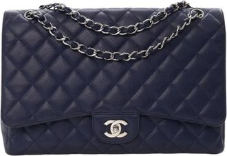 Chanel 2009-2010 Maxi Classic Caviar Single Flap shoulder bag - Blu