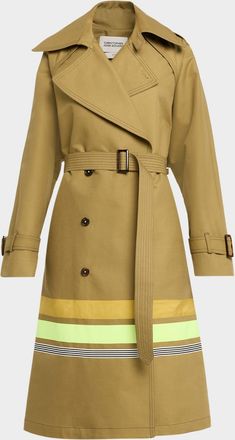 Christopher John Rogers Striped Oversized Trench Coat