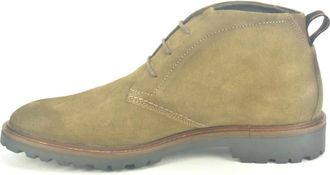 Berkelmans Taupe Su&egrave;de Enkellaarsjes - Heren - Veterlaarzen - Beige - 44 EU - Su&egrave;de - Schoenen