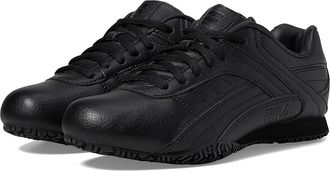 Fila Memory Elleray 5 Slip Resistant Womens Shoes Black/Black/Black : 12 B - Medium, Synthetic