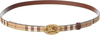 Burberry Check Reversible Check E-Canvas & Leather Belt