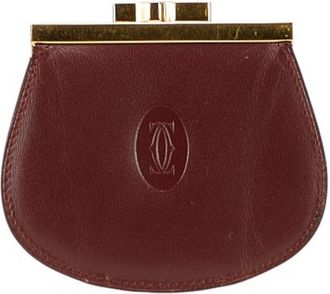 Cartier Bordeaux Wine Red Leather Coin Purse/Coin Case (Pre-Owned)
