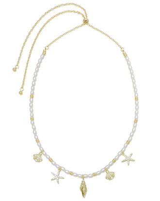 Adornia Adornia 14K Plated Cz Adjustable Charm Necklace