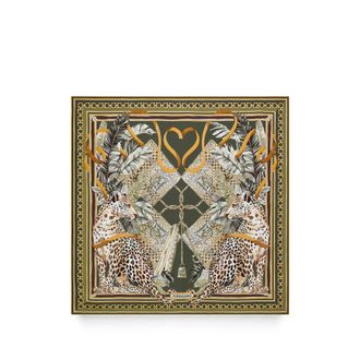 Ferragamo Feline-print Silk Foulard Scarf