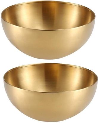 OEM Bol - Acero Inoxidable - 3 L - 24 X 11 Cm - Para Sopa Ensalada Pasta Frutas - Microondas Y Lavavajillas - Pack De 2