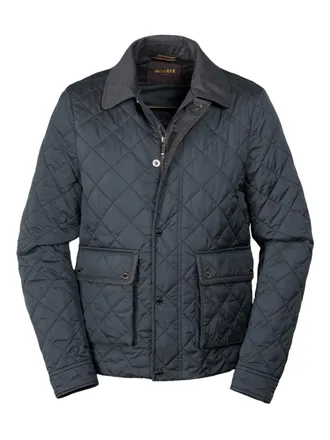Moorer diamond-quilting down jacket - men - Polyamide/Polyurethane - 54 - Blue