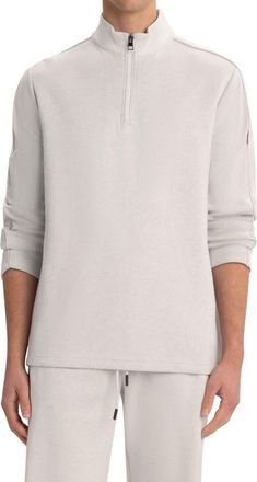 Bugatchi Comfort Cotton Blend Quarter Zip Pullover in Chalk at Nordstrom Rack, Size Xx-Large