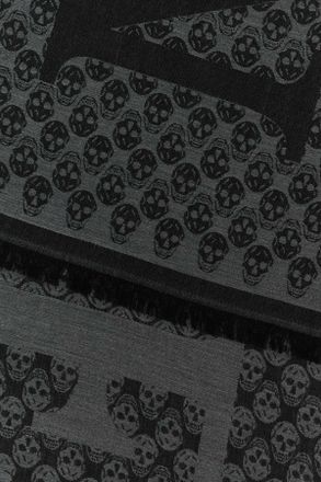 Alexander McQueen Mens Multi Scarf Gray Logo