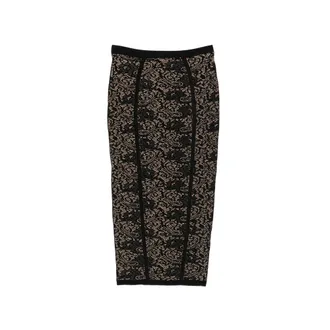 Elisabetta Franchi Lace-pattern Logo-detail Midi Skirt