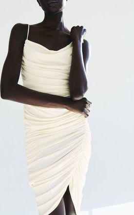 H&M Draped Strappy Dress in Cream at Nordstrom, Size X-Small