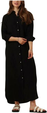 Mr Mood Dames, Jurken, Zwart, Maat: M Linnen