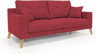 Divani.Store Danish Sof&aacute; Moderno De Tela Suave E Impermeable 146 Cm Rojo