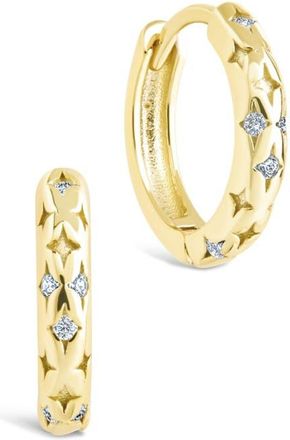 Sterling Forever Blakelyn Cubic Zirconia Hoop Earrings in Gold at Nordstrom