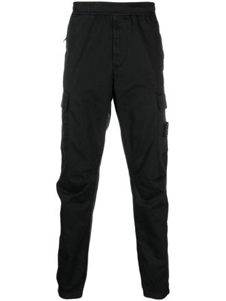 Stone Island Compass-patch cargo trousers - Black